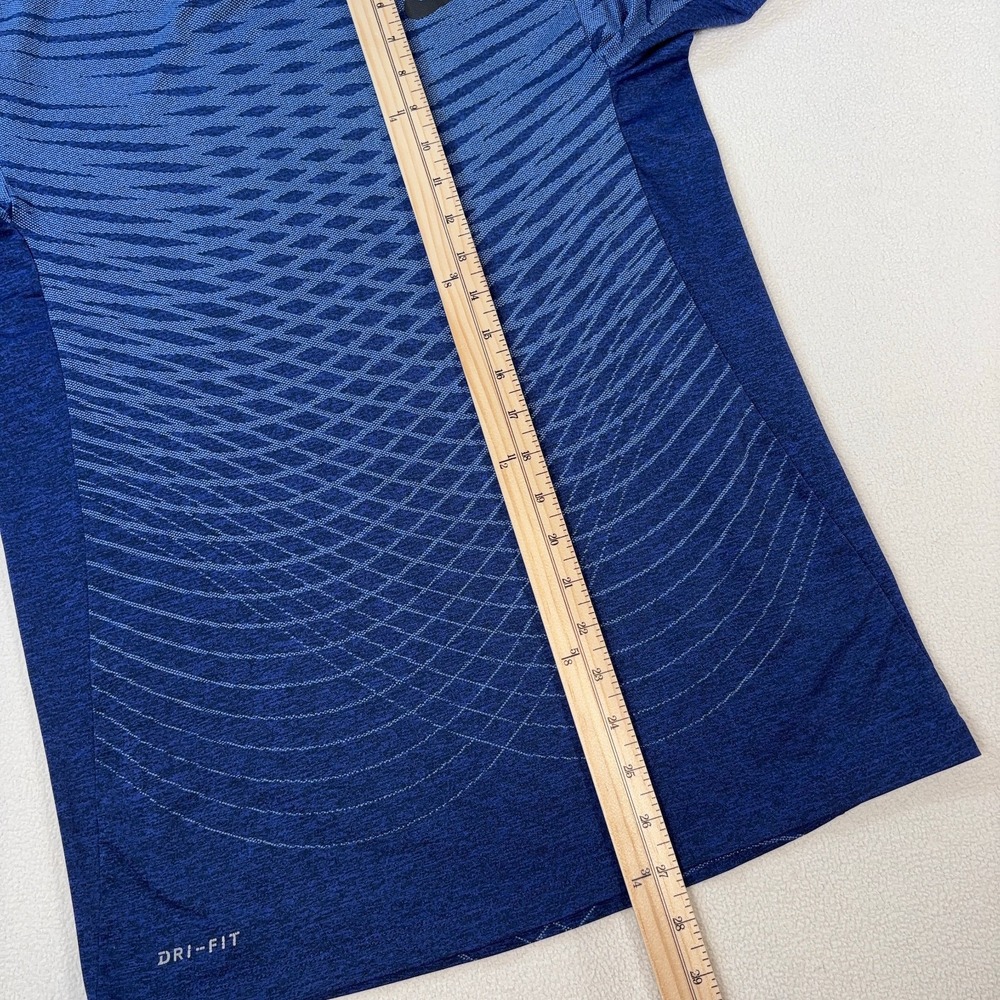 Nike Ultimate Dry Shirt Men's S Blue Geometric Dri-Fit Stretch Gym Training Top - Picture 10 of 15